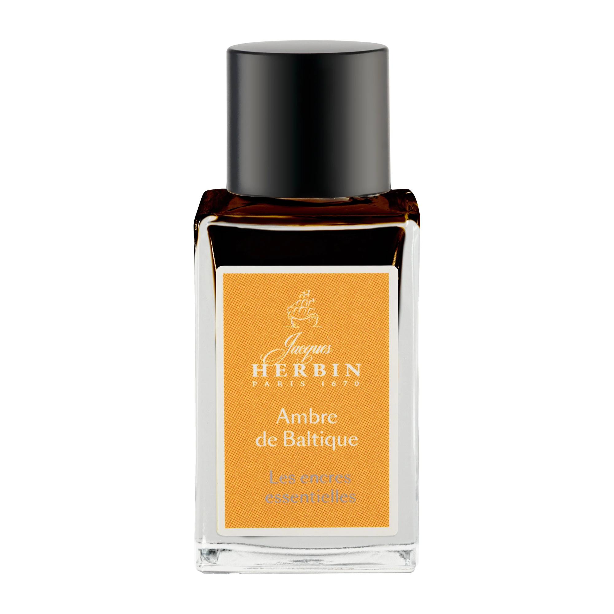Flacon d&rsquo;encre 15 ml pour stylo-plumes et stylos roller, Ambre de Baltique. Fabriqué en France