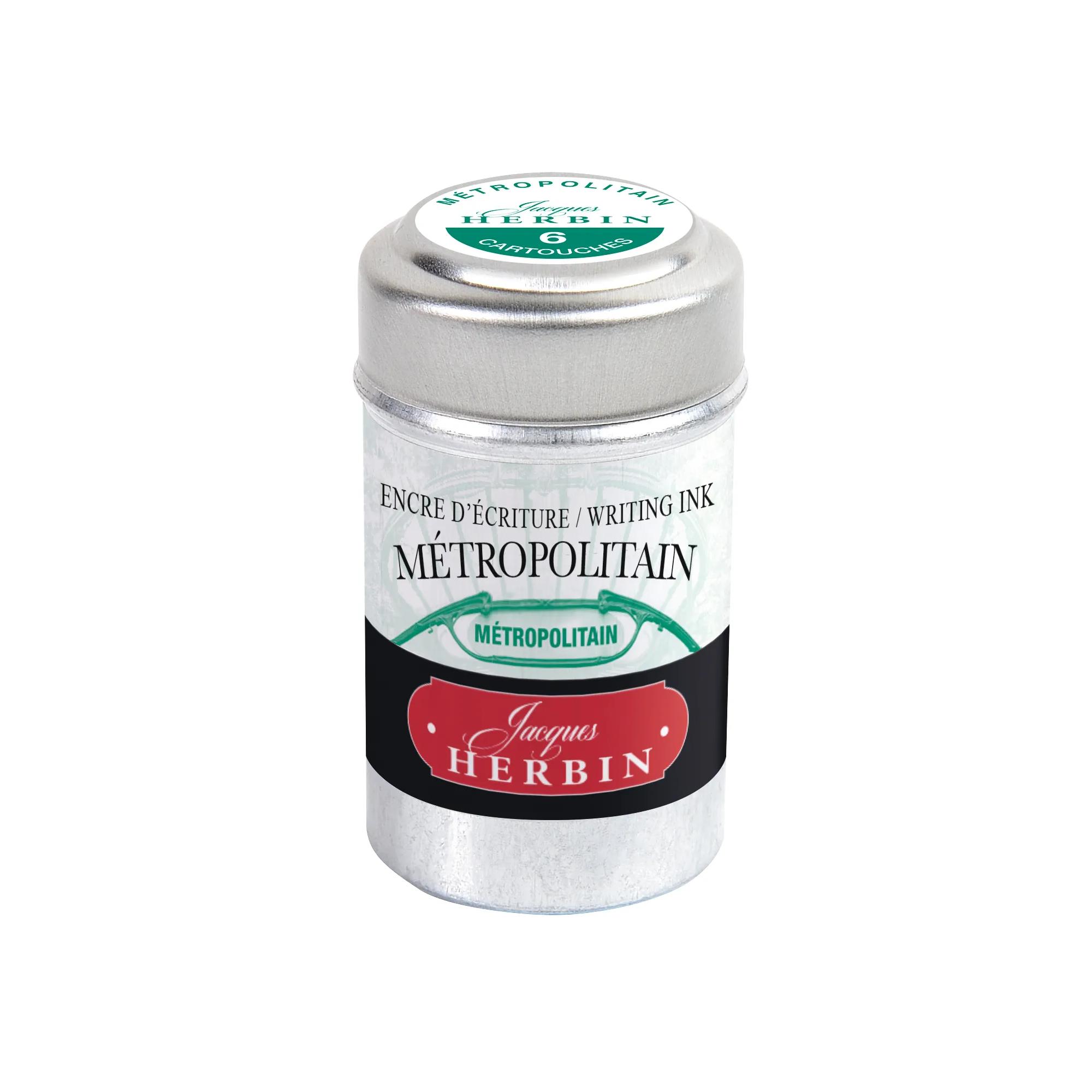 Une boite de 6 cartouches d&rsquo;encre pour stylo-plumes et stylos roller (produit sans emballage – objectif zéro déchet), Métropolitain